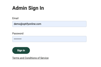 Optify Admin Sign In