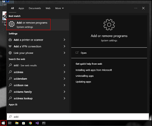 Optify uninstall 1